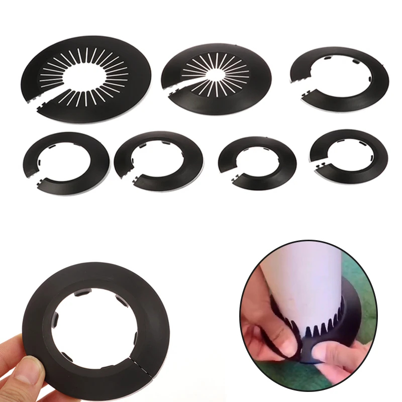 2/4PC Black/White Wall Duct Faucet Accessories Radiator Pipe Collars Cover Floor Decorative Radiator Escutcheon Water Pipe Cover