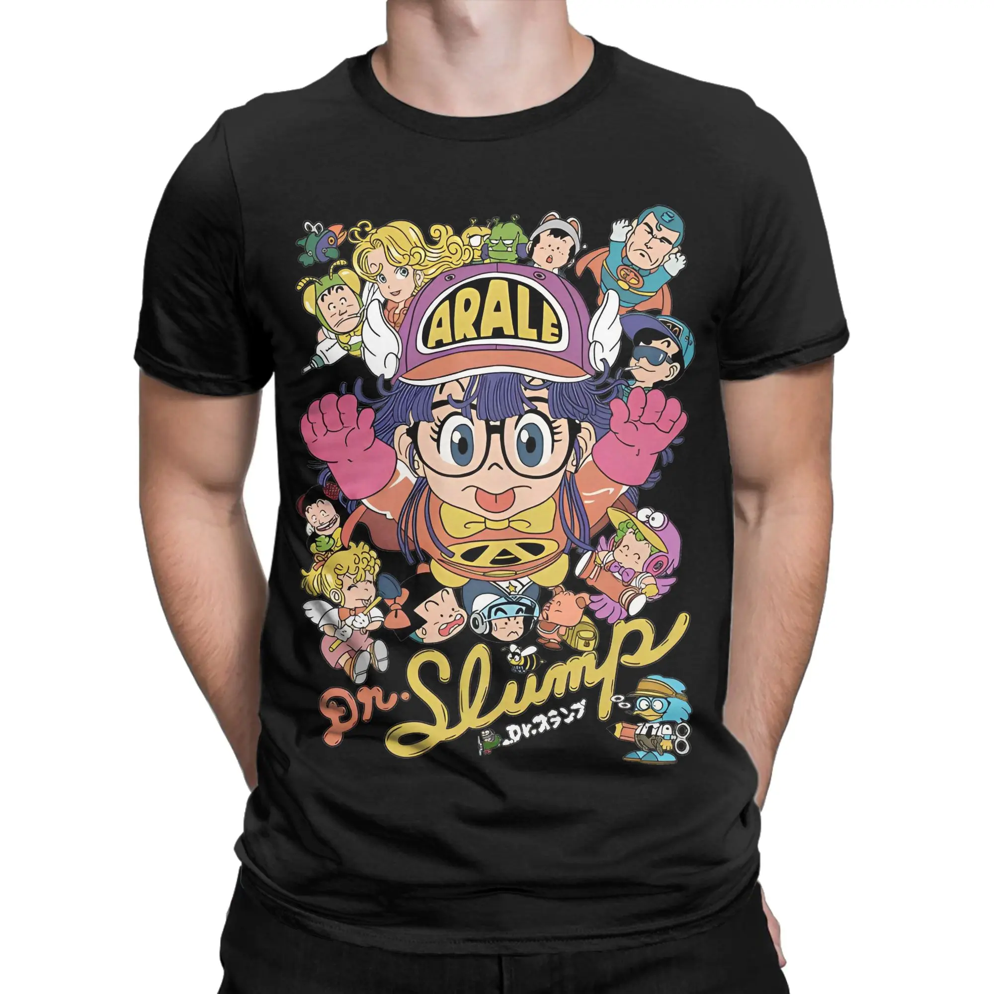 Amazing Arale Dr.Slump T-Shirts Men Round Collar Pure Cotton T Shirts  Short Sleeve Tees Summer Clothes