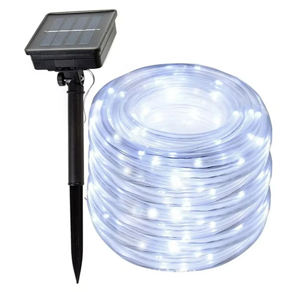 Solar Rohr Seil Fee Lichterketten Wasserdichte Fernbedienung Girlande LED Girlande 7/12/22M Outdoor neue Jahr Hochzeit Weihnachten Dekor