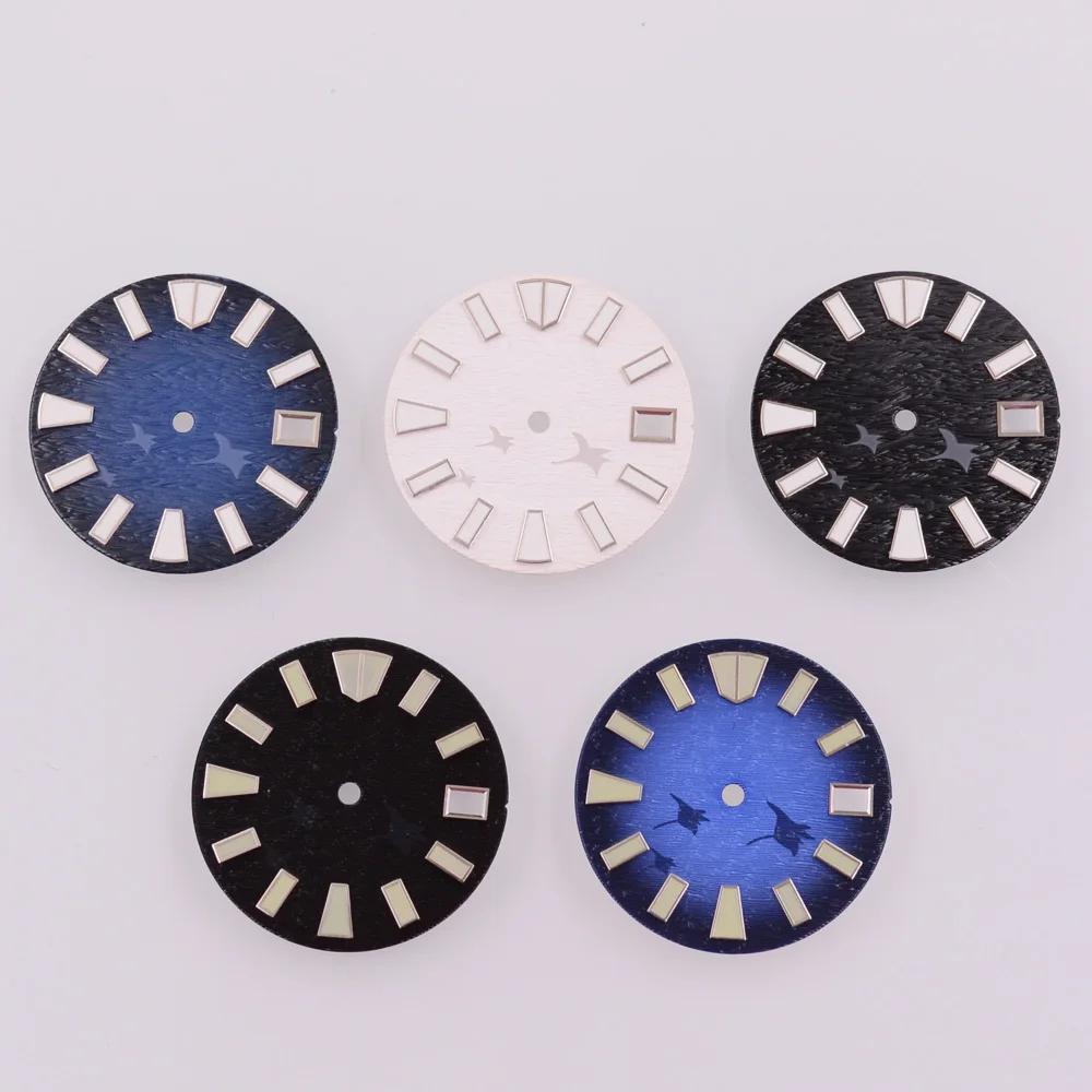 28.5MM Green Luminous Watch Dial Fit NH35 NH35A Movement Parts Fit 3/3.8 o 'clock crown