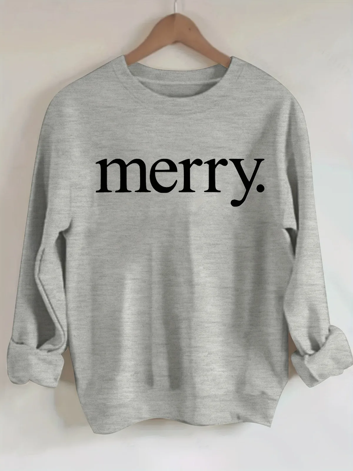 Damesmode Casual sweatshirt met ronde hals "MERRY" Trui met letterprint Dagelijks los Comfortabel vakantiecadeau voor vrienden