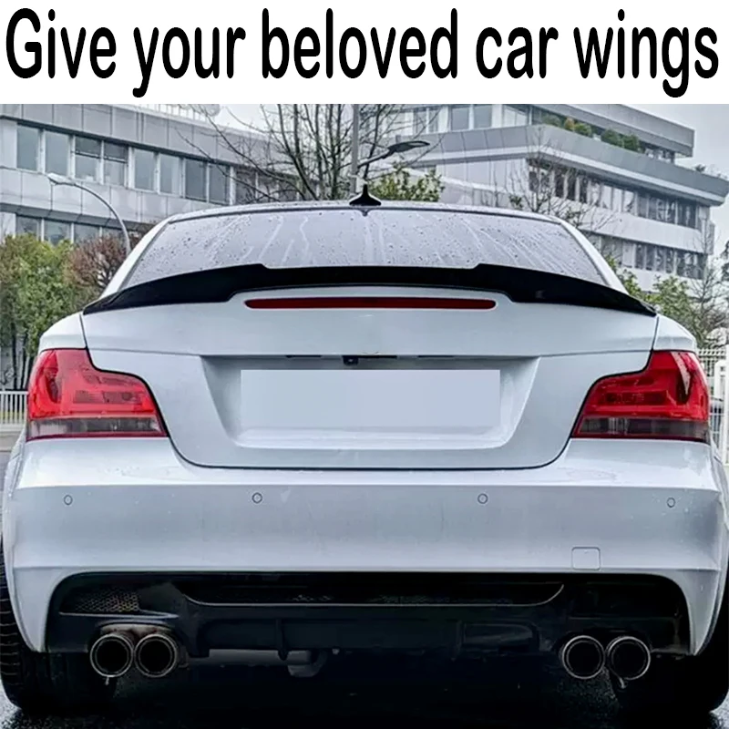 For BMW 1 Series E82 E88 M4 Style Rear Trunk Lid Lip Spoiler Wings Car Exterior Tuning Accessories Part 2006 07 08 09 10 11 12