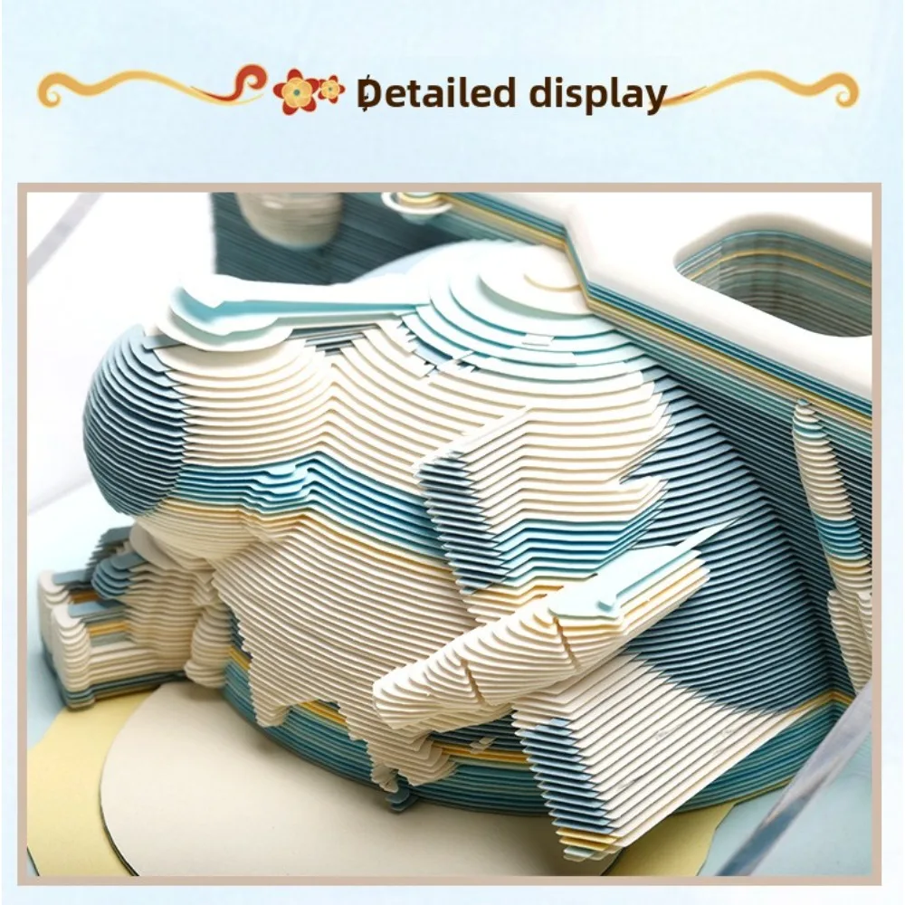Hangzhou Paper Carving Model Space Laboratory Desktop Decoration 3D Stereo Paper Carving Tear Off Sticky Note Cultural Creative