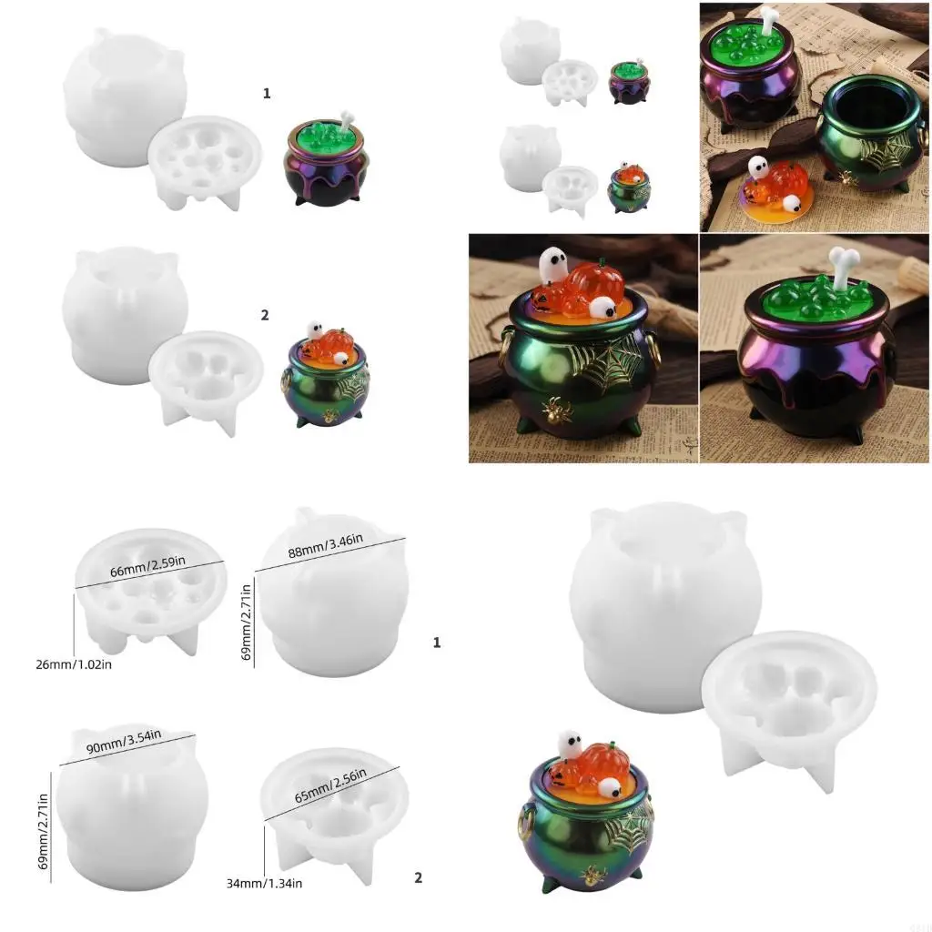 

Многоразовый хэллоуин ведьма силиконовые формы для контейнеров для контейнеров эпоксидная смола