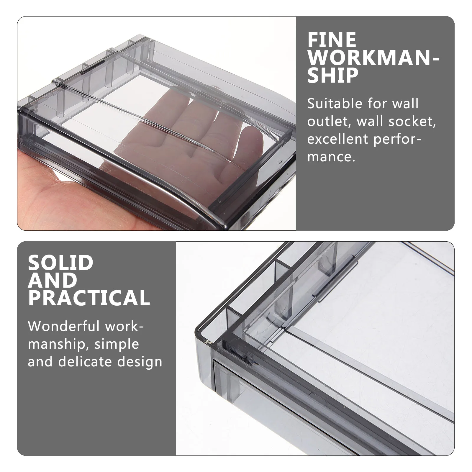 

Transparent Waterproof Outlet Cover Adhesive Sticky Wall Socket Cover for Bathroom Outdoor Protection Durable Plastic Socket