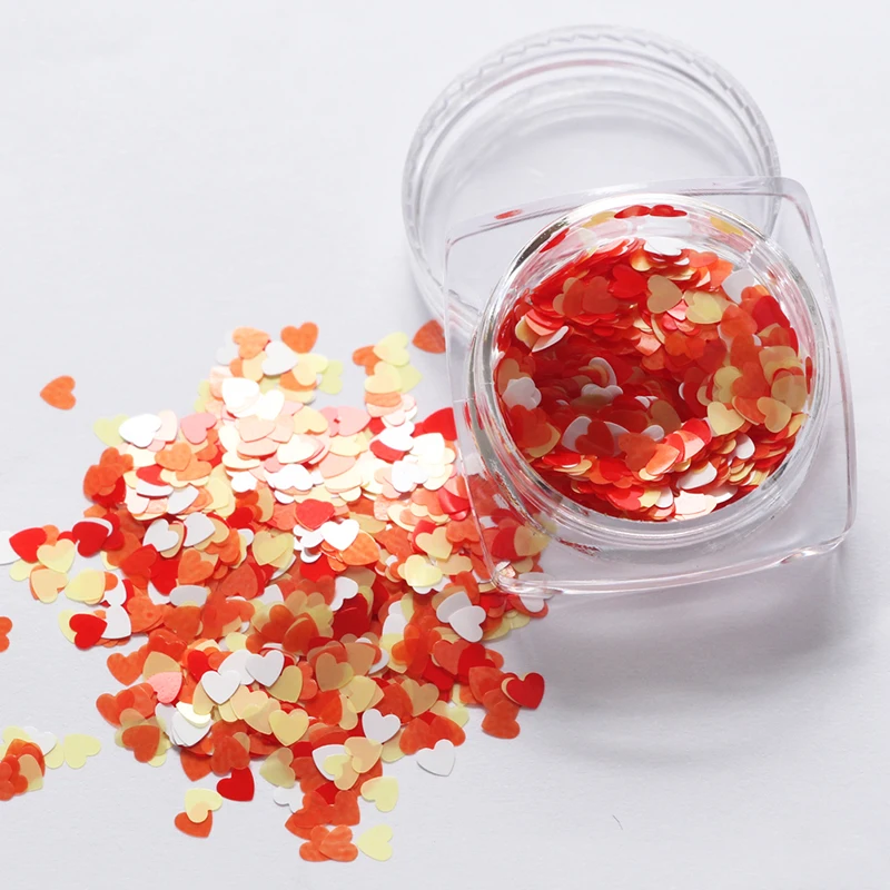 Heart Decoration Long-lasting Shine Heart-shaped Flakes Adorable Popular Glamorous Trending Valentine's Nail Decoration