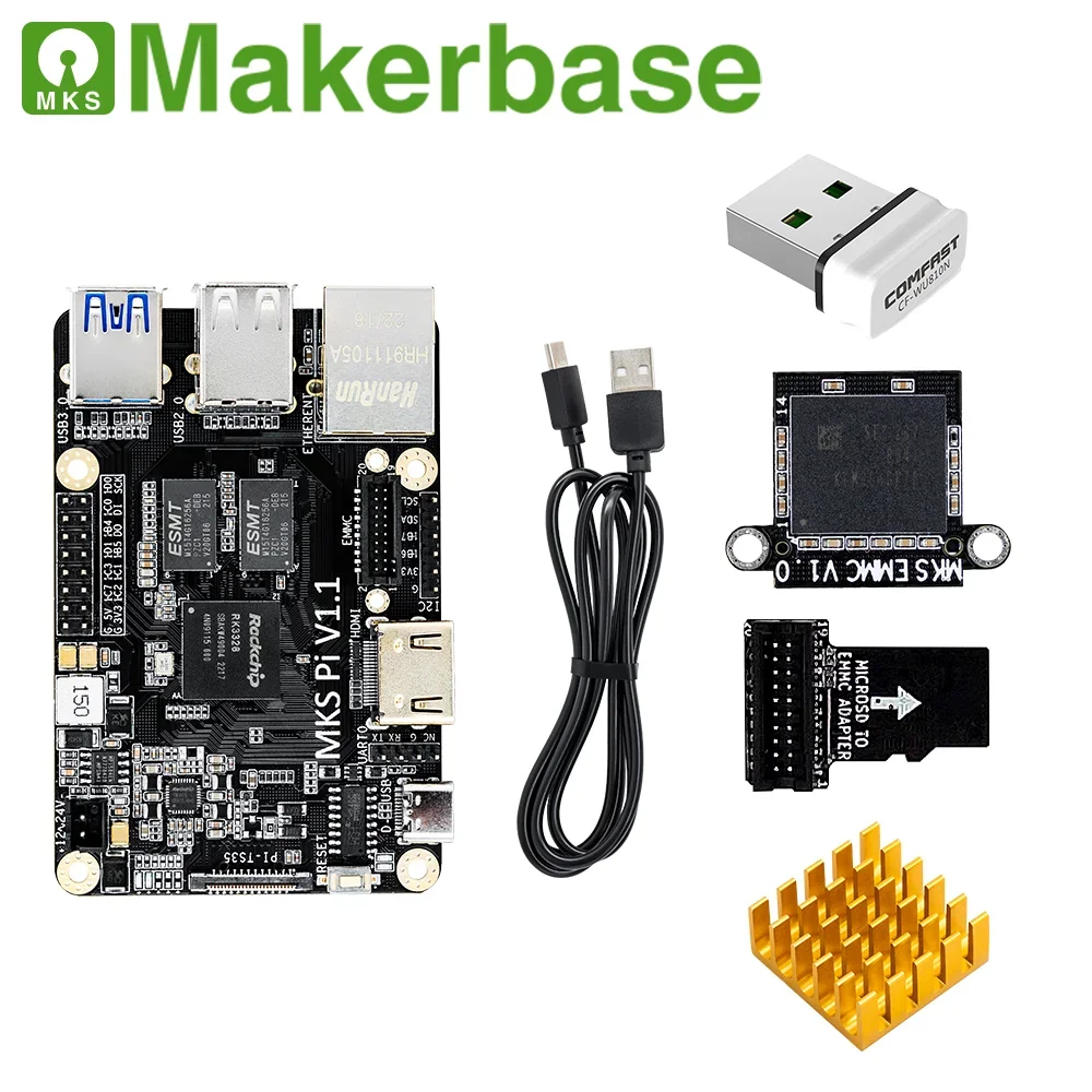 Imagem -03 - Makerbase-mks pi Placa Quad-core 64bits Soc Onboard Klipper 3.5 Tela Sensível ao Toque para Voron vs Raspberry pi Placa Raspi