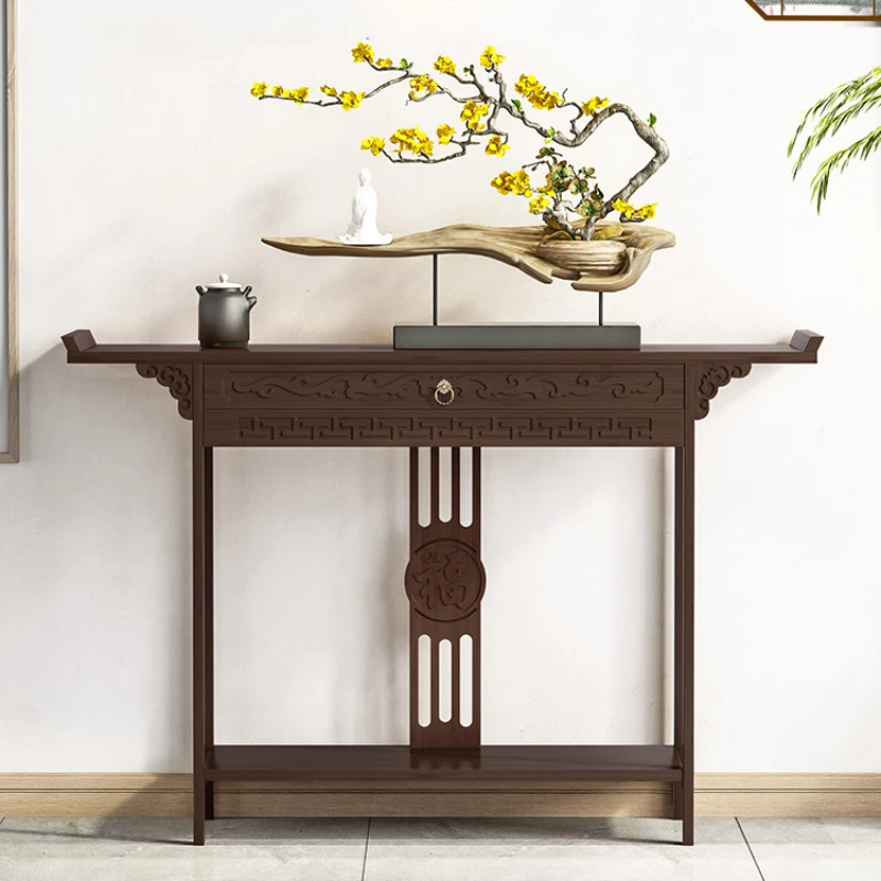 New Chinese Style Porch Desk Super Narrow Porch Desk Case For Desk To Rely On Wall Long Ark Modern And Contracted