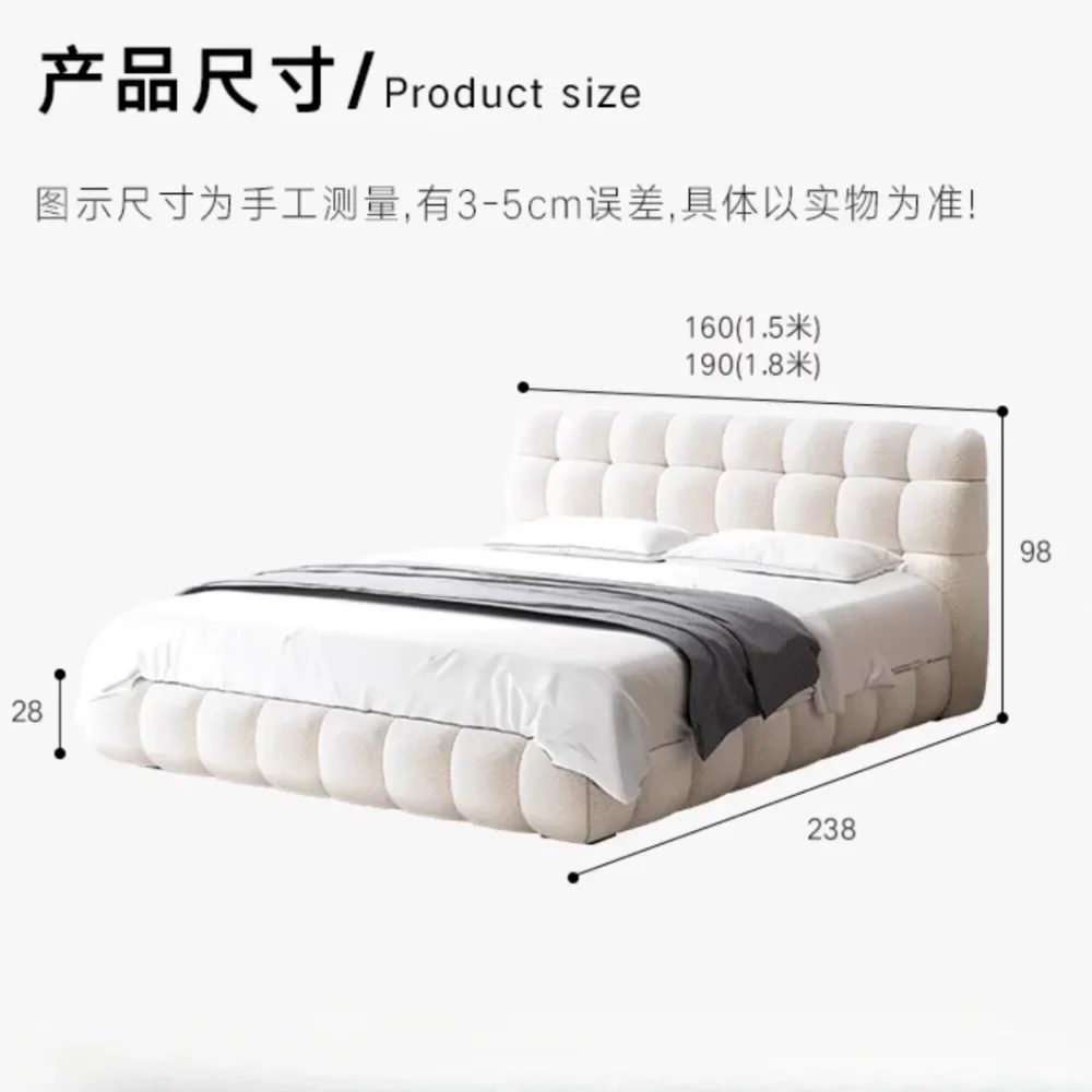 & European Minimalist Double Bed Modern Nightstands Luxurious Aesthetic Headboards Stylish Frame Cama Matrimonial Home Decor
