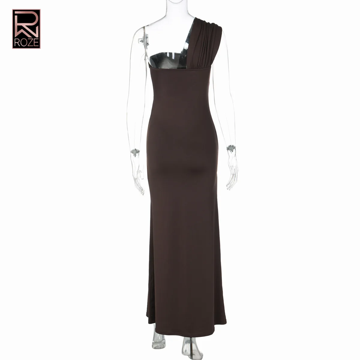 Vestido tipo vendaje con un solo hombro: corte lateral y cordones, vestido de fiesta festivo