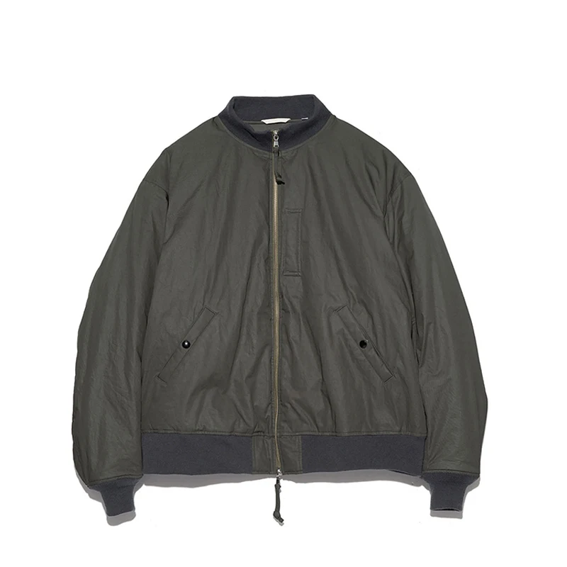 

NANAMICA Japanese Autumn and Winter Stand Up Collar Warm Casual Loose MA-1 Flight Jacket Cotton Coat
