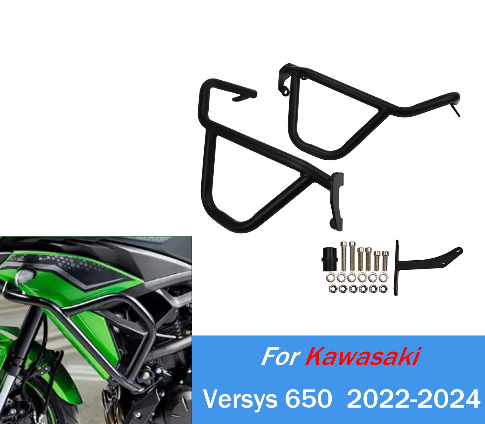 

For Versys650 Highway Engine Guard Bumper For Kawasaki Versys650 2022 2023 2024 Crash Bar Motorcycle KLE650 Body Frame Protector