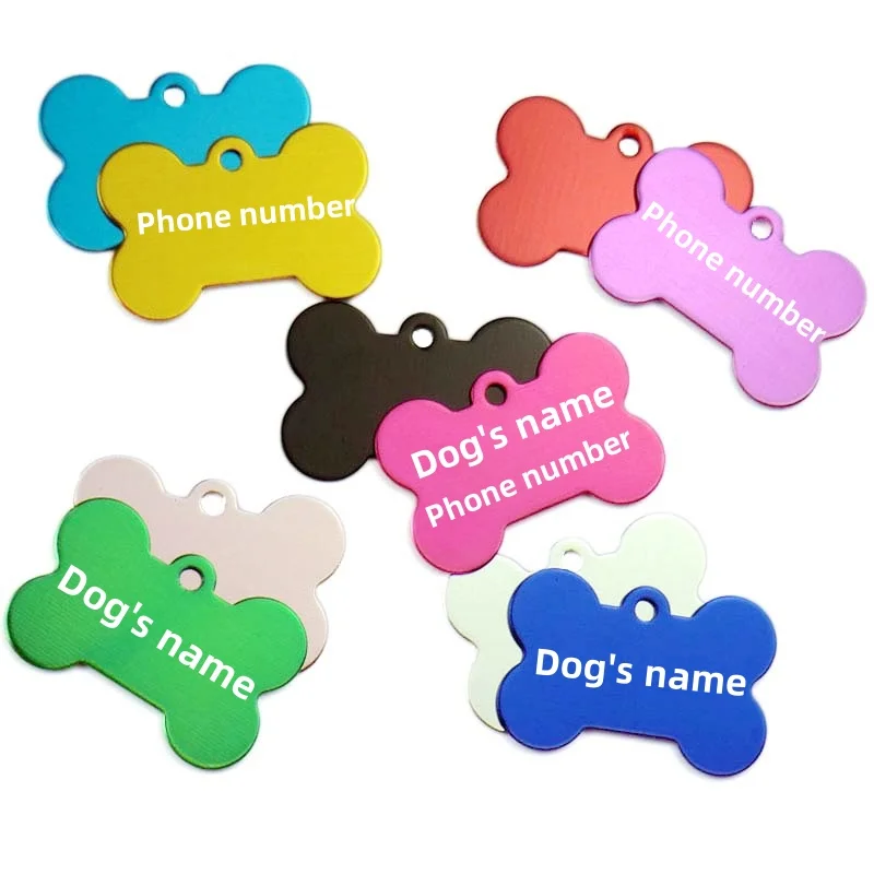 Personalized Bone Dog Id Tag Engraving Pet Pendant Anti-Lost Puppy Name Customized Cat Puppy Name Phone No. Tags Dog Accessories