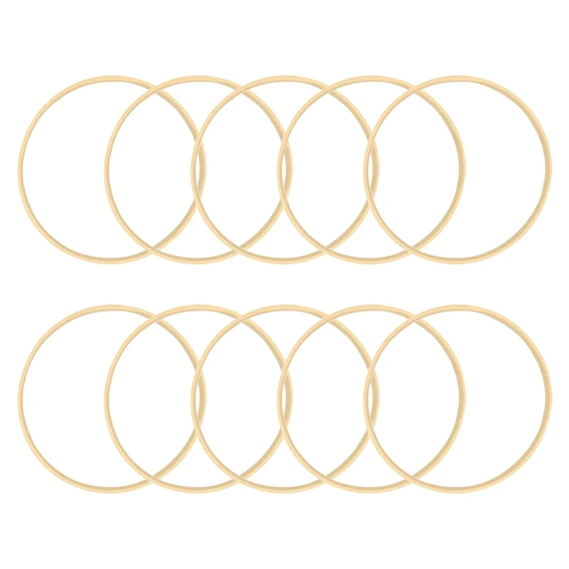 

10X Dream Bamboo Rings,Wooden Circle Round Catcher DIY Hoop For Flower Wreath House Garden Plant Decor Basket 26Cm