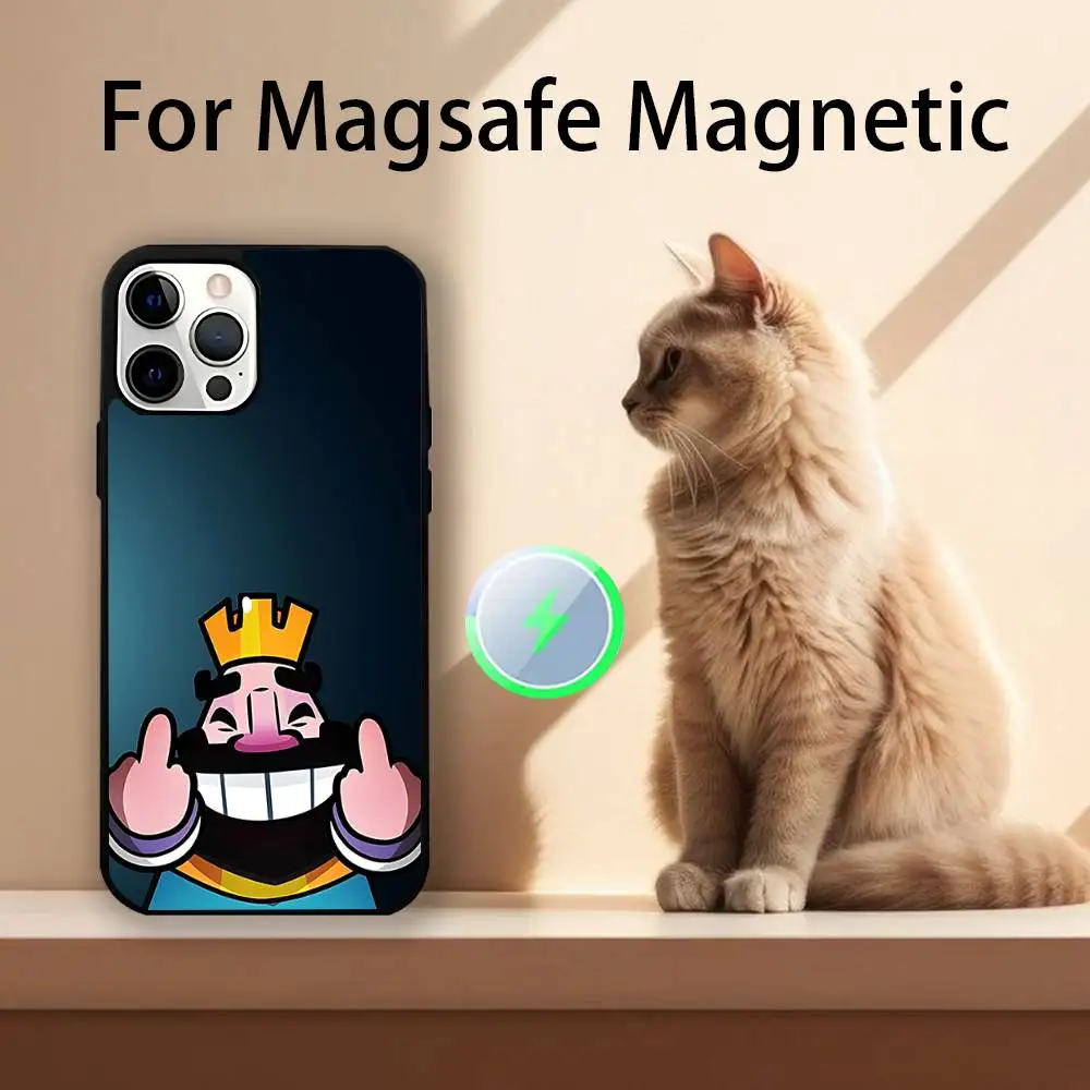 Чехол для телефона C-Clash Royale GAME для iPhone 17,16,15,14,13,12,11,Pro,Max,Plus,Mini,SE4,E с магнитной беспроводной зарядкой Magsafe