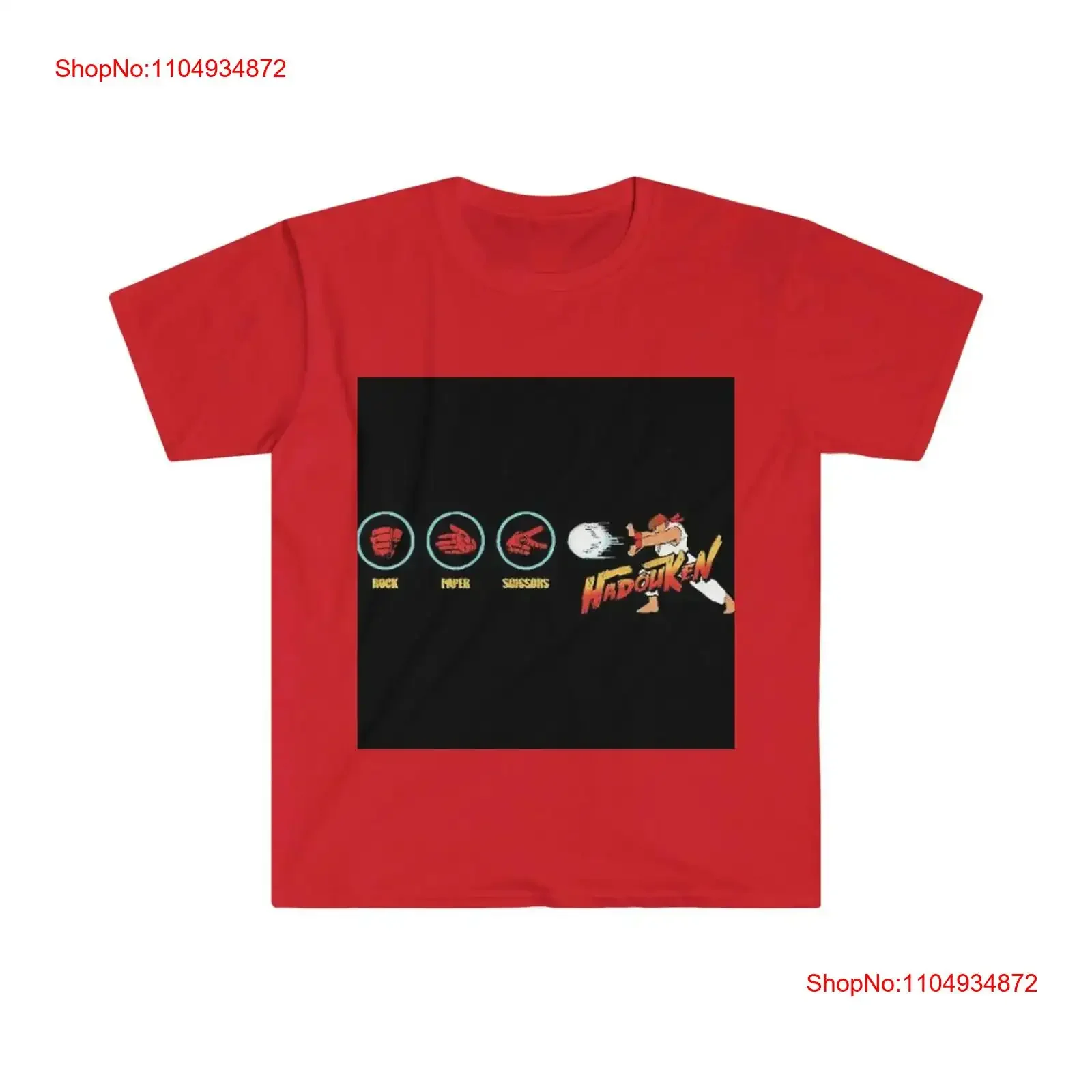

Rock Paper Scissors Hadouken Ryu Funny T Shirt Sarcastic Softstyle vintage Washed graphic Versatile Stylish Stretched homme