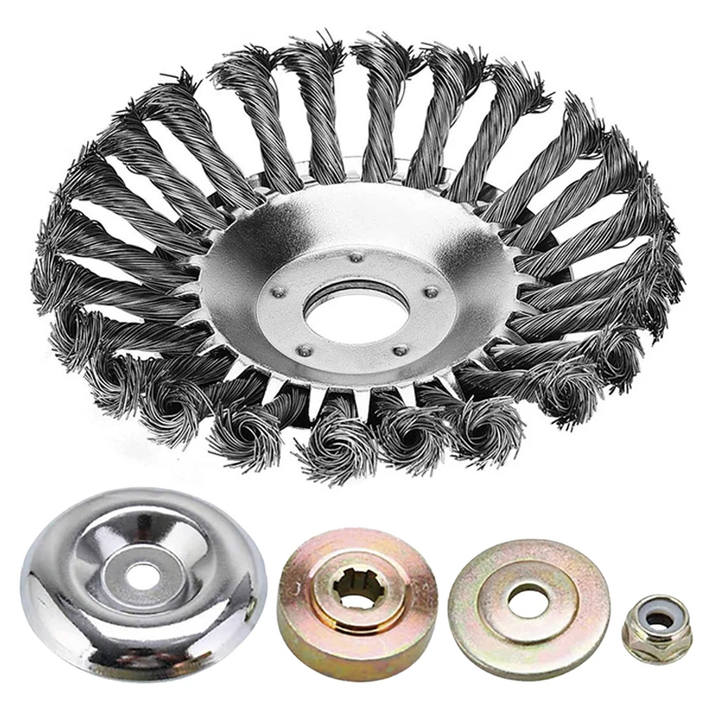 1 Set Lawn Mower Accessories 6 Inch Steel Wire Wheel Brush Disc Brush Cutter Trimmer Head Parts Garden Power Tool Accessory