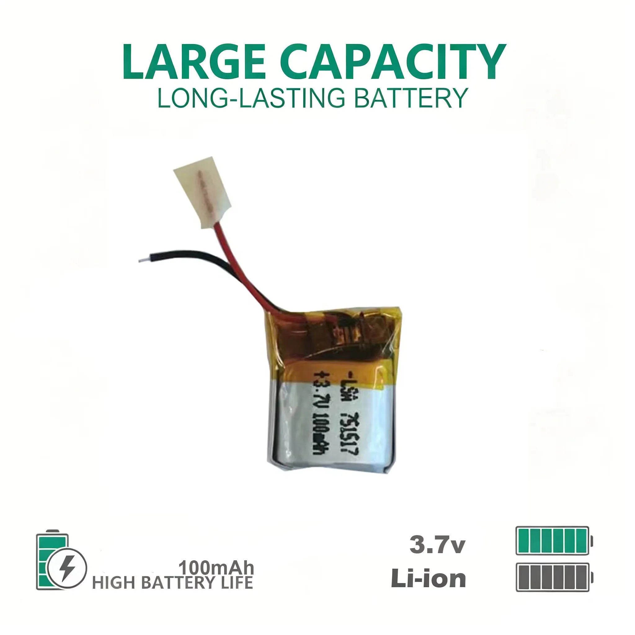 751517 3.7V 100mAh Lithium Polymer Rechargeable Battery For Cheerson CX-10 CX10 CX12 JJ820 V646 V676 JJ810 RC Helicopter 4 sold