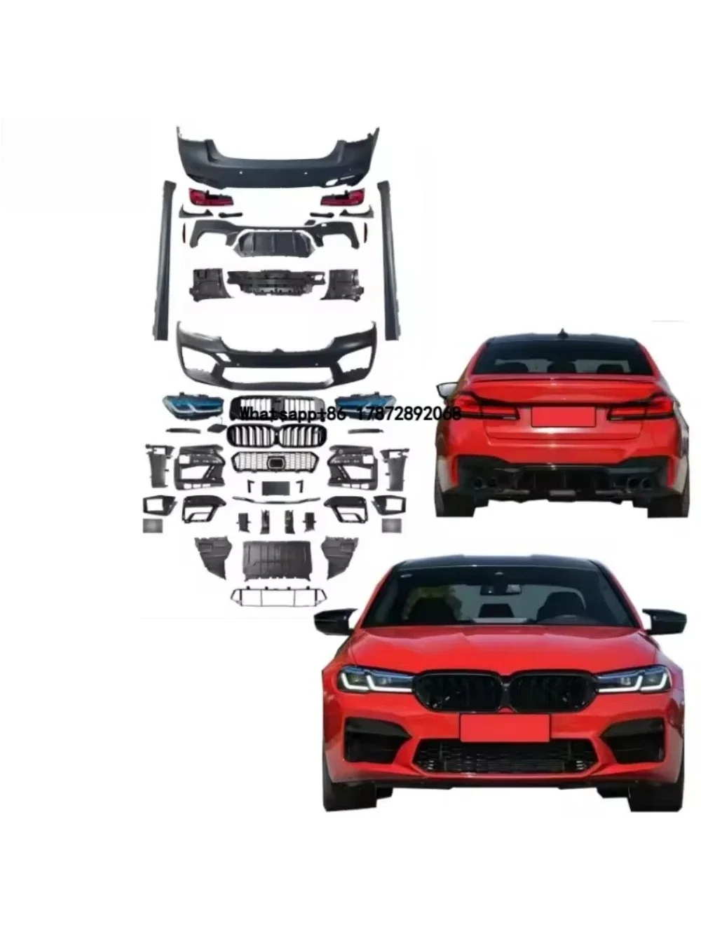Meistverkauft für 5er-Serie F10 2010-2016 Umrüstung auf G30 M5 LCI Bodykit LED-Scheinwerfer Plug-and-Play Stoßstange Kühlergrill Rückleuchten