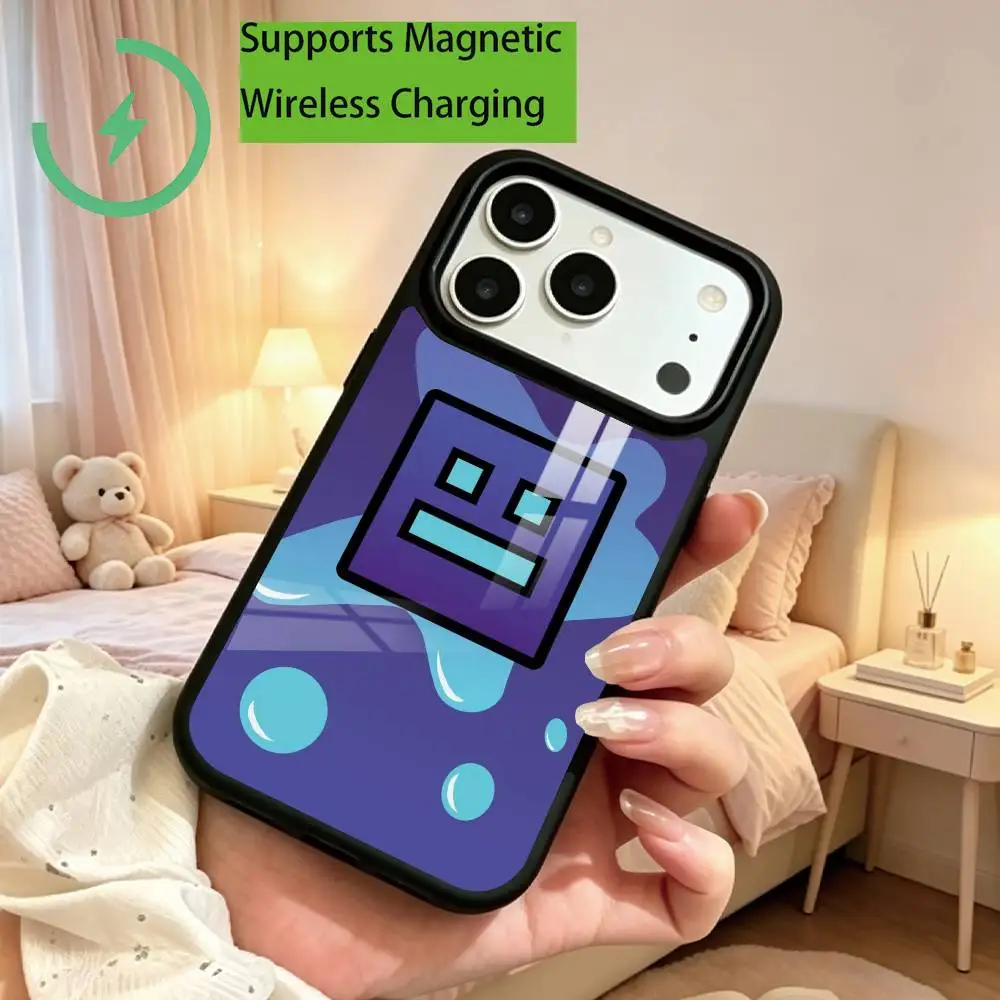 G-Game G-Geometry Dash Phone Case For iPhone17,16,15,14,13,12,11 Plus,Pro Compatible with magnetic wireless charging Gift