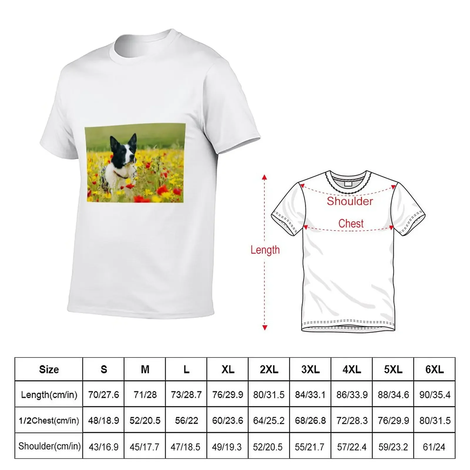 New Dog Sitting Pretty in the Flowers T-Shirt T-shirt short Oversized t-shirt mens plain t shirts