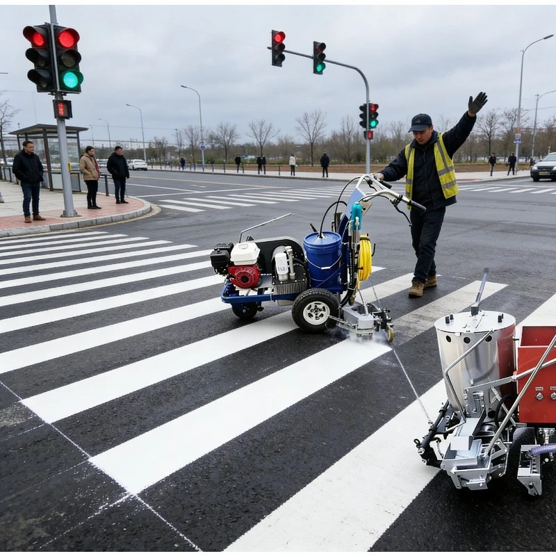 

Easy Operate Road Line Marking Equipment High Working Efficiency Wear Resistant Bright Color Long Service Life