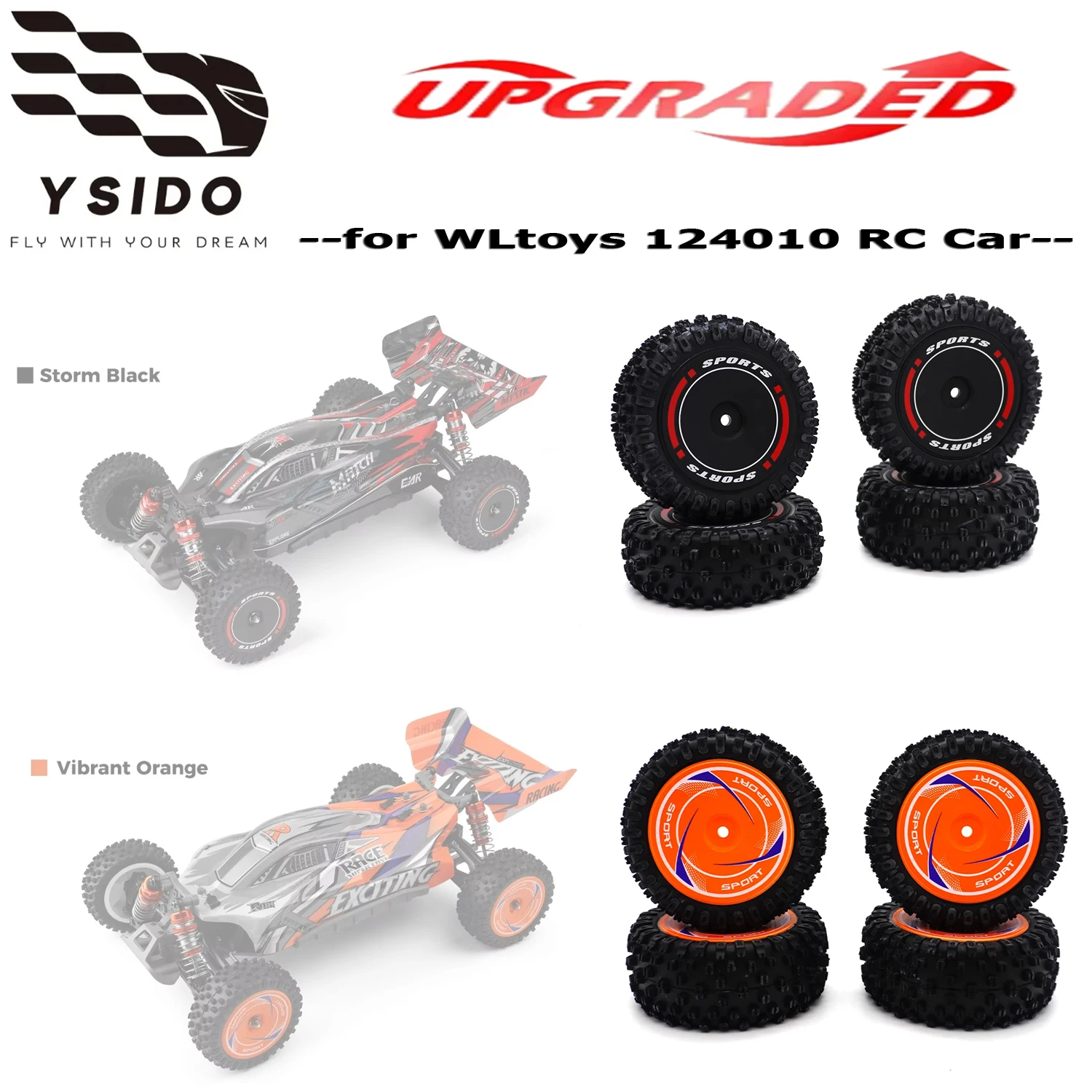 1/12 RC Auto Vorder- und Hinterräder Gummireifen Rutschfeste und verschleißfeste Reifen für Fernbedienung WLtoys 124010 Auto-Upgrade-Teile