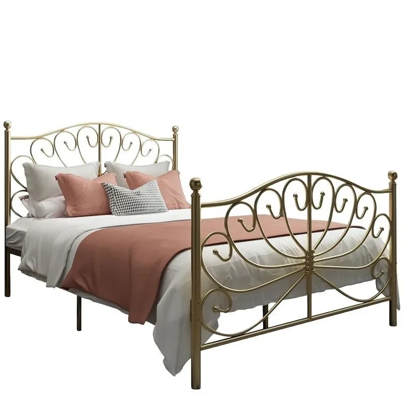 

Nordic ins Internet celebrity iron bed Modern simple princess Thickened wrought iron Single double bed 1.5 iron