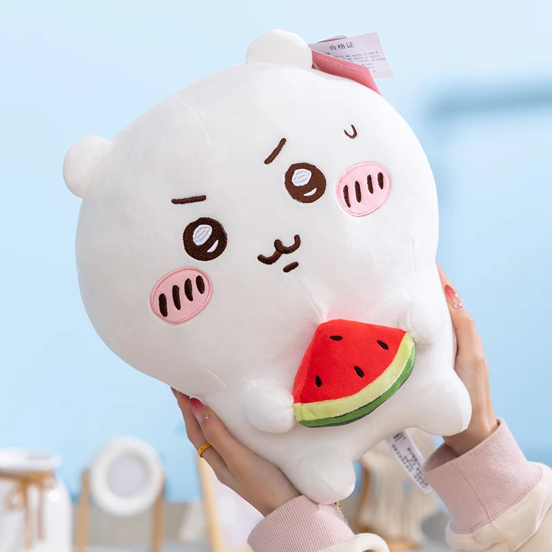 Adorable Peluche de Chiikawa Usagi en Forma de Sandía, Muñeco de Peluche Hachiware, Decoración de Anime para el Hogar, Juguetes, Cojín Suave para Sofá, Regalos de Navidad