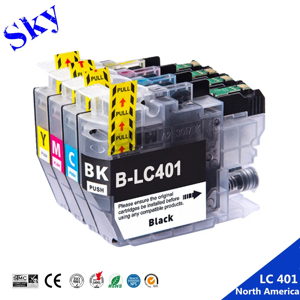 Sky LC401 LC-401 Compatible Ink cartridges For Brother MFC-J1010DW MFC-J1012DW MFC-J1170DW Printer 【America】