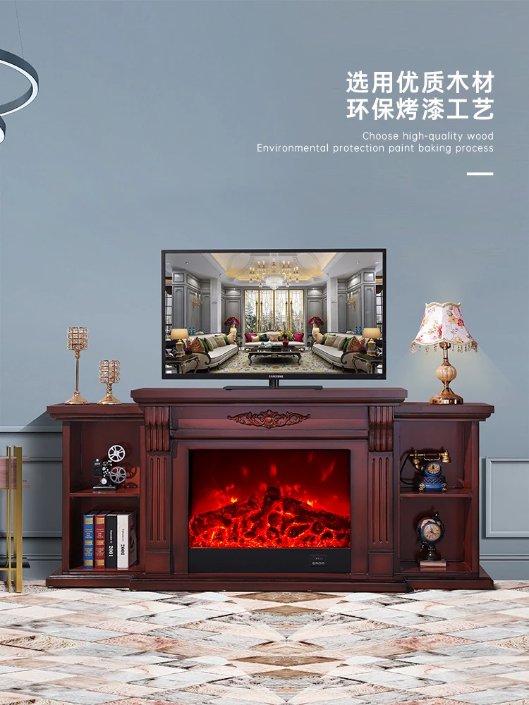 

Solid wood fireplace frame decoration cabinet fireplace heater household simulation flame modern decoration