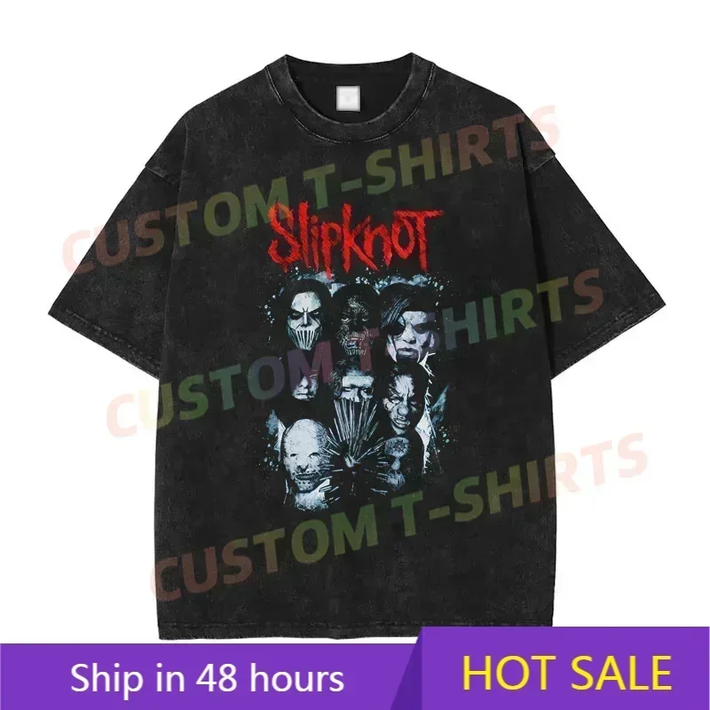 

Summer Vintage Cotton Washed Joey Jordison Slipk not Subliminal Verse World Tour T-Shirt Loose T Shirts Men Hip Hop Top Tee