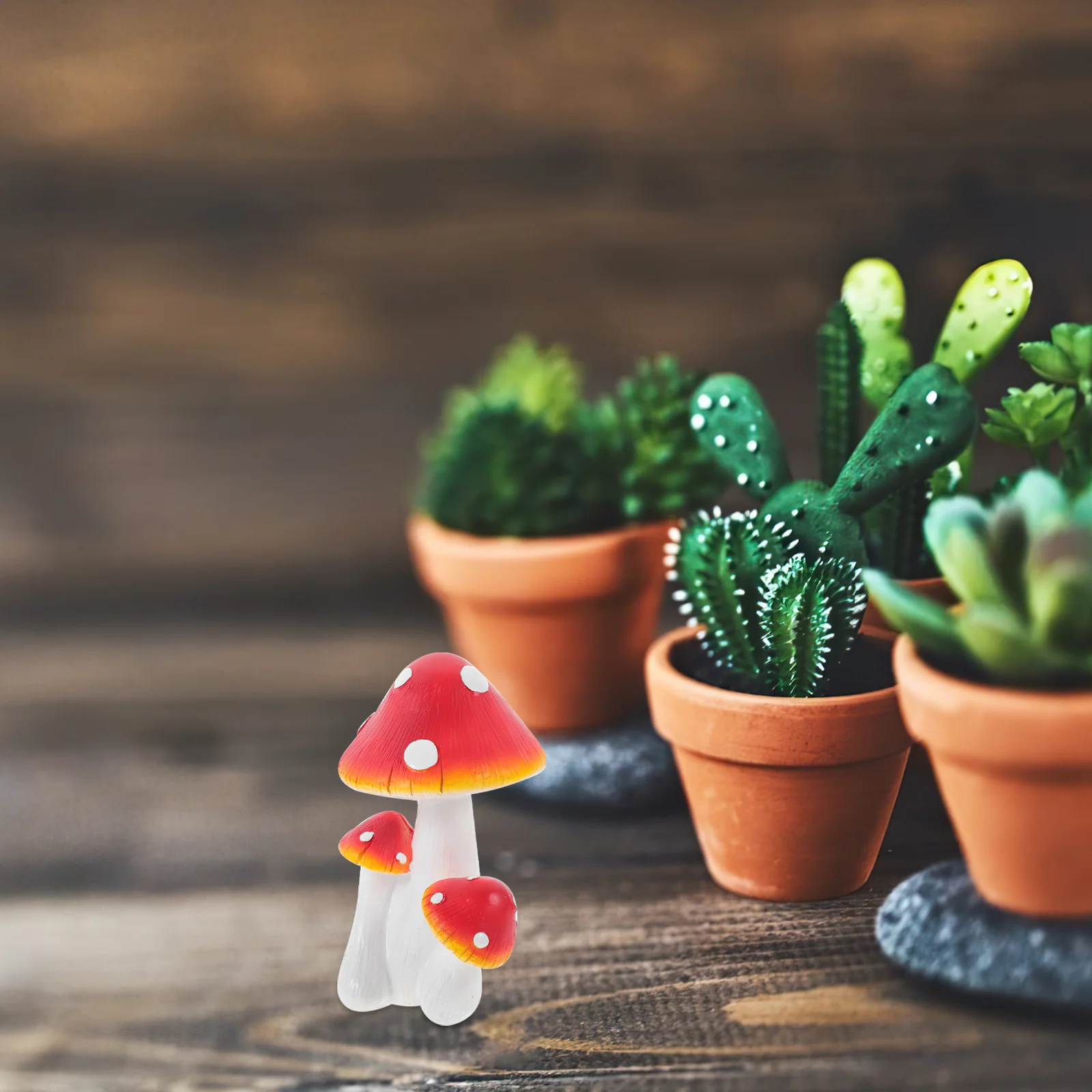 الفطر الراتنج التماثيل حديقة صغيرة الديكور طاولة طعام الزينة مصغرة المشهد الدعائم تمثال الفطر مصغر #5