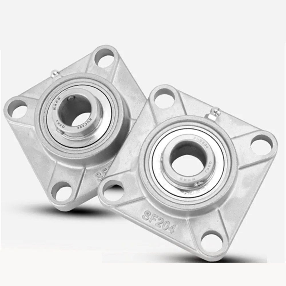 1pcs Insert Bearing With Housing Stainless Steel Outer Spherical Square Seat Bearing SUCF204 205 206 207 208 209  210 211 212