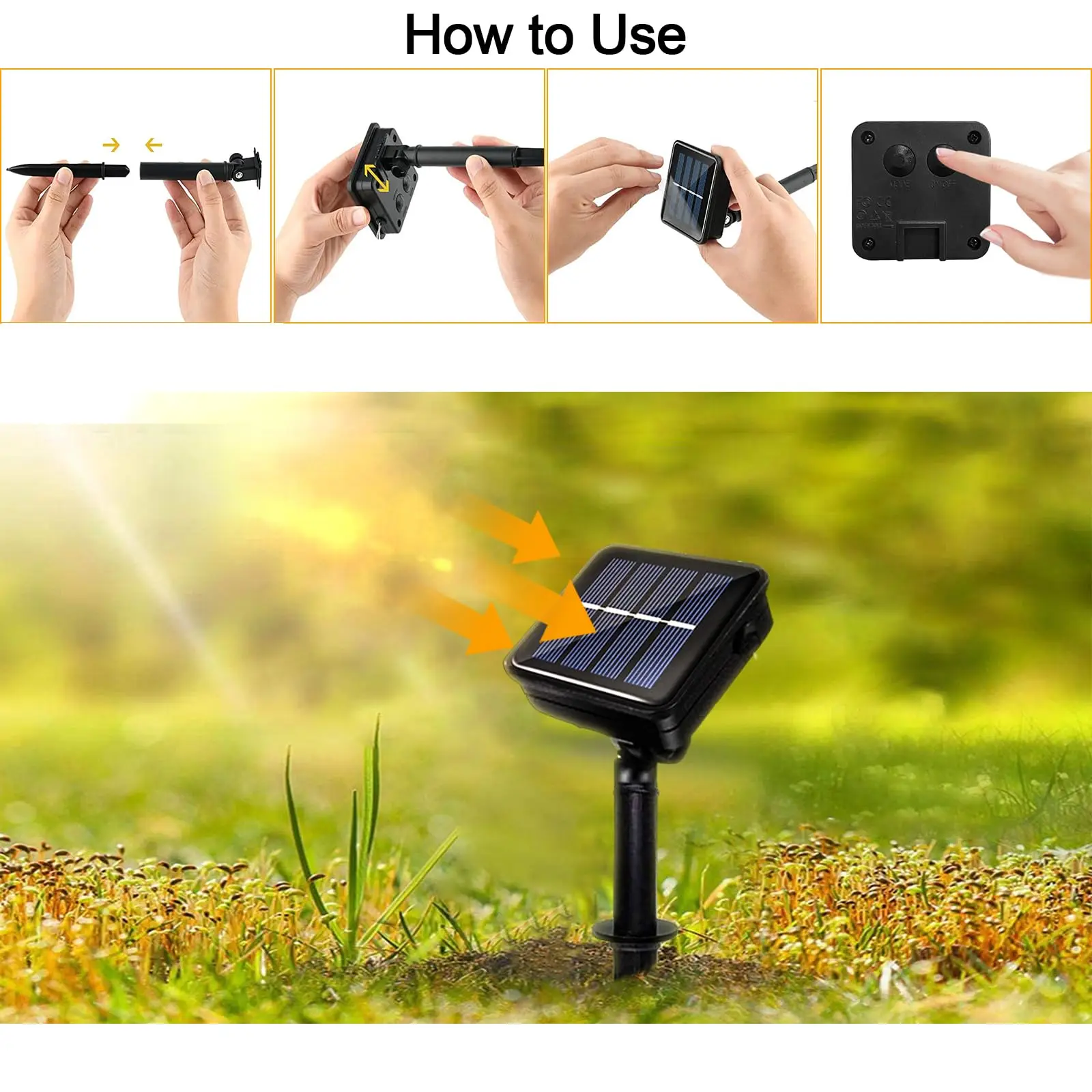 Solar Globe String Lights LED Solar Crystal 8 Modes Waterproof Crystal Ball Lights for Garden Home Balcony Christmas Decoration