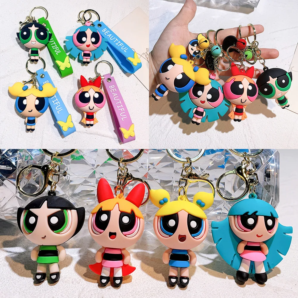 Car Chain Key 12 Cartoon Girls Chain Powerpuff Key