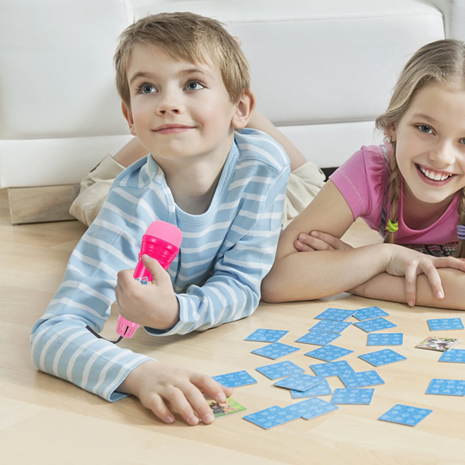 Micrófonos de eco simulados para niños, micrófono educativo de plástico, aprendizaje de música para puesta en escena de canto, 5 uds.
