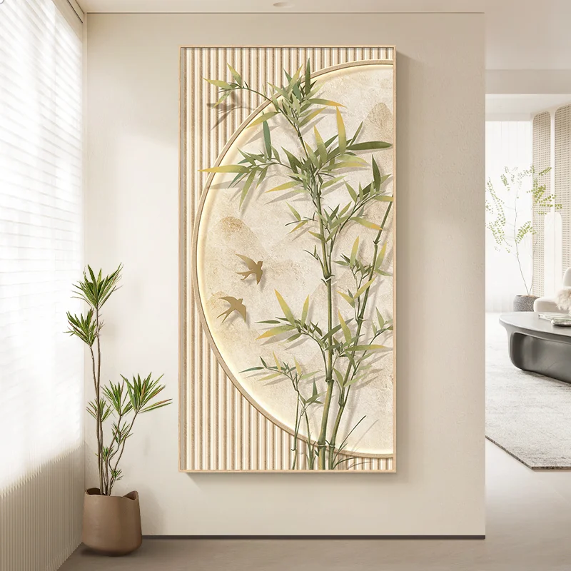 

Modern Bamboo Newspapers Safety LED Decorative Paintings Home Decor Living Room Bedroom Sofa TV Wall Corridor Mural Lights