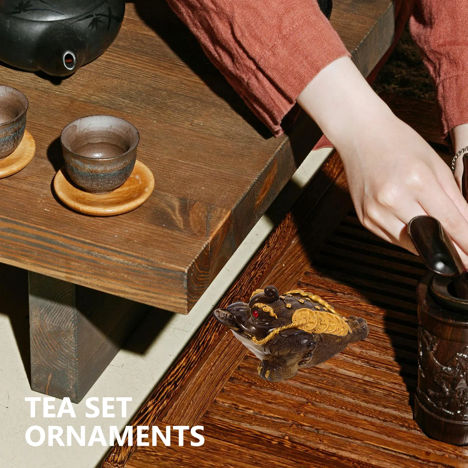 

Resin Golden Color Changing Toad Tea Pet Feng Shui Money Frog Lucky Animal Ornament Tea Tray Decoration Feng Shui Money Frog