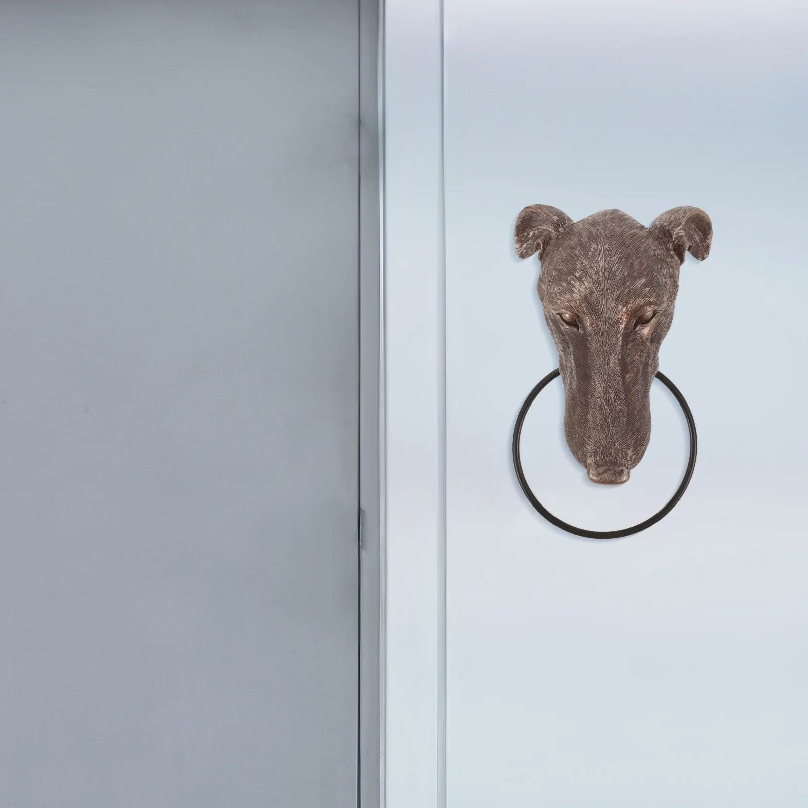 الراتنج الكلب رئيس الباب واحد مطرقة الباب الأمامي الأجهزة الزخرفية لاستخدام أمن مدخل الفيلا #6