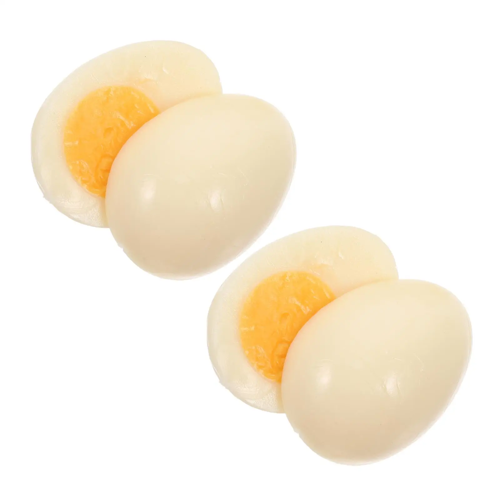 4 Pcs Imitation Eggs Food Models for Photography Artificial Prop Boiled Kitchen Props Faux