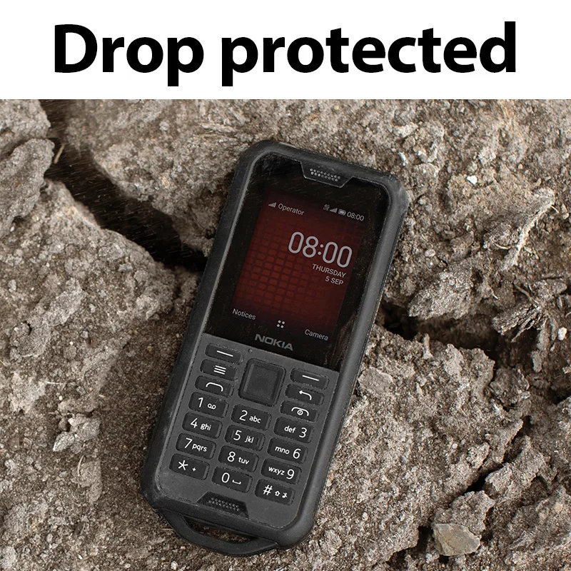 Nokia 800 Tough 4G Mobile Phone KaiOS WIFI Hotspot Waterproof Push-button Phone FM Radio 2100mAh Bluetooth Rugged Feature Phone