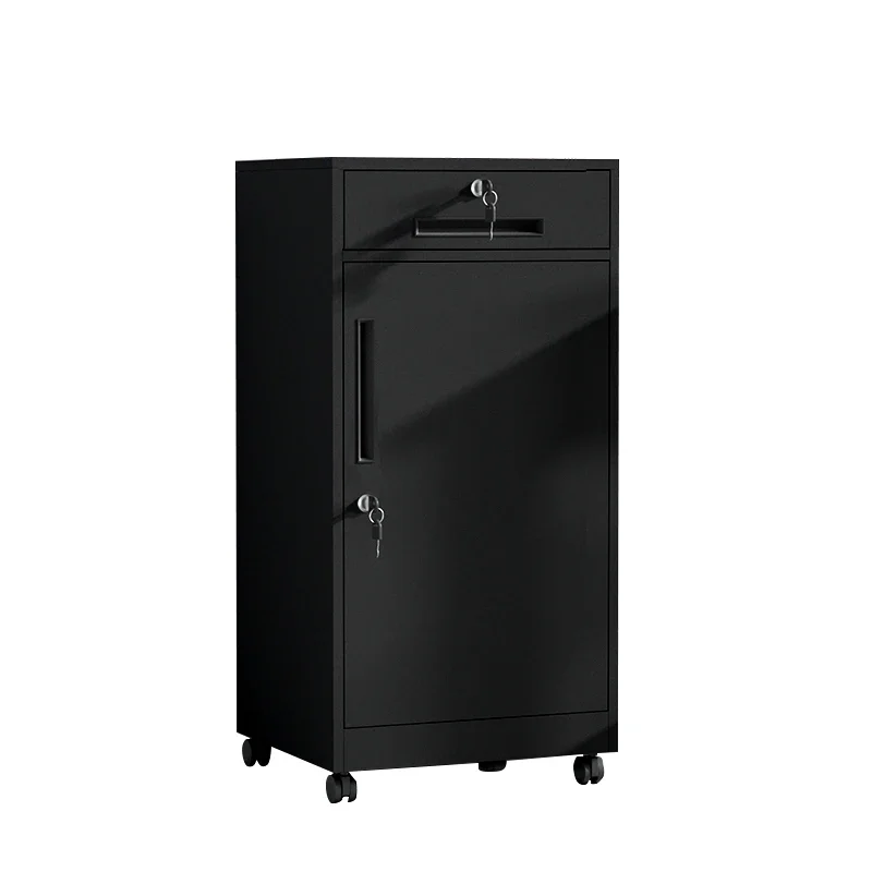 High-looking multiple color 900mm One door and one drawer file cabinet with wheels Small low cabinet under the table