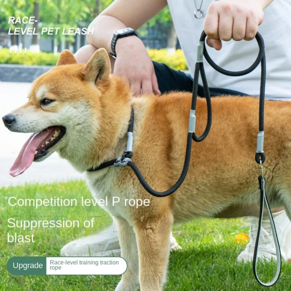 Military Grade Dog Leash Slip Chain Dual Handle Nylon Rope No Pull Training Lead Heavy Duty Pet Traction Rope for M L Dogs