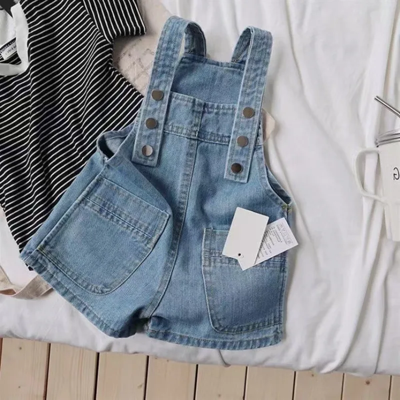 Unisex Summer Boys Denim Overalls Baby Clothes Girls Dungarees Casual Pants Overalls for Kids Children Oversize Loose Jumpsuit
