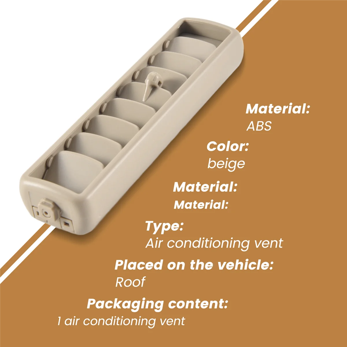 Installazione della copertura della griglia del pannello A/C della presa d'aria condizionata laterale sul tetto dell'auto beige per V93 V97