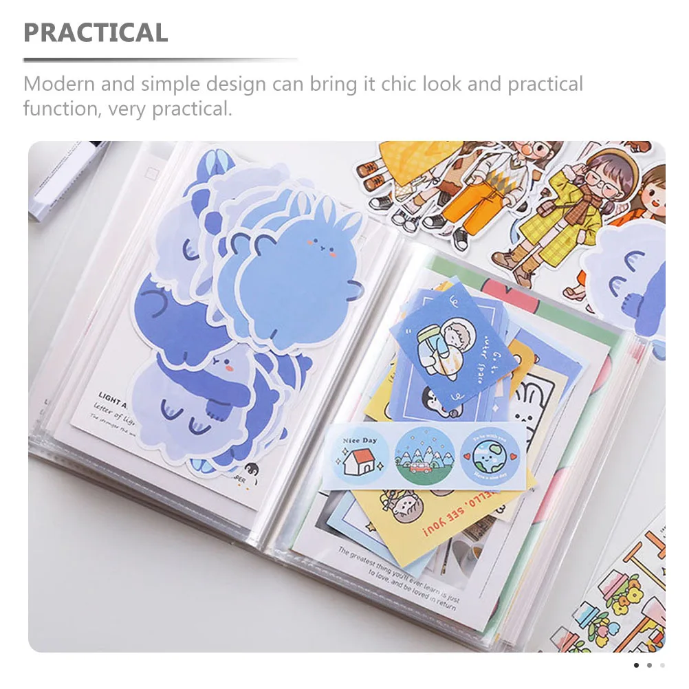 2 قطعة ألبوم صور A6 إعادة تعبئة صفحات كتاب صور بلاستيكي شفاف مقاوم للماء تخزين بطاقة الائتمان على المدى الطويل #4