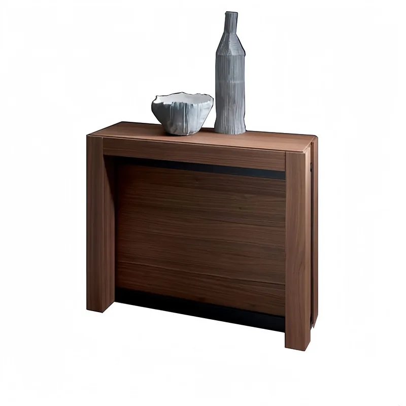 Rectangle conference table, extremely narrow, small apartment dining table against the wall, invisible table