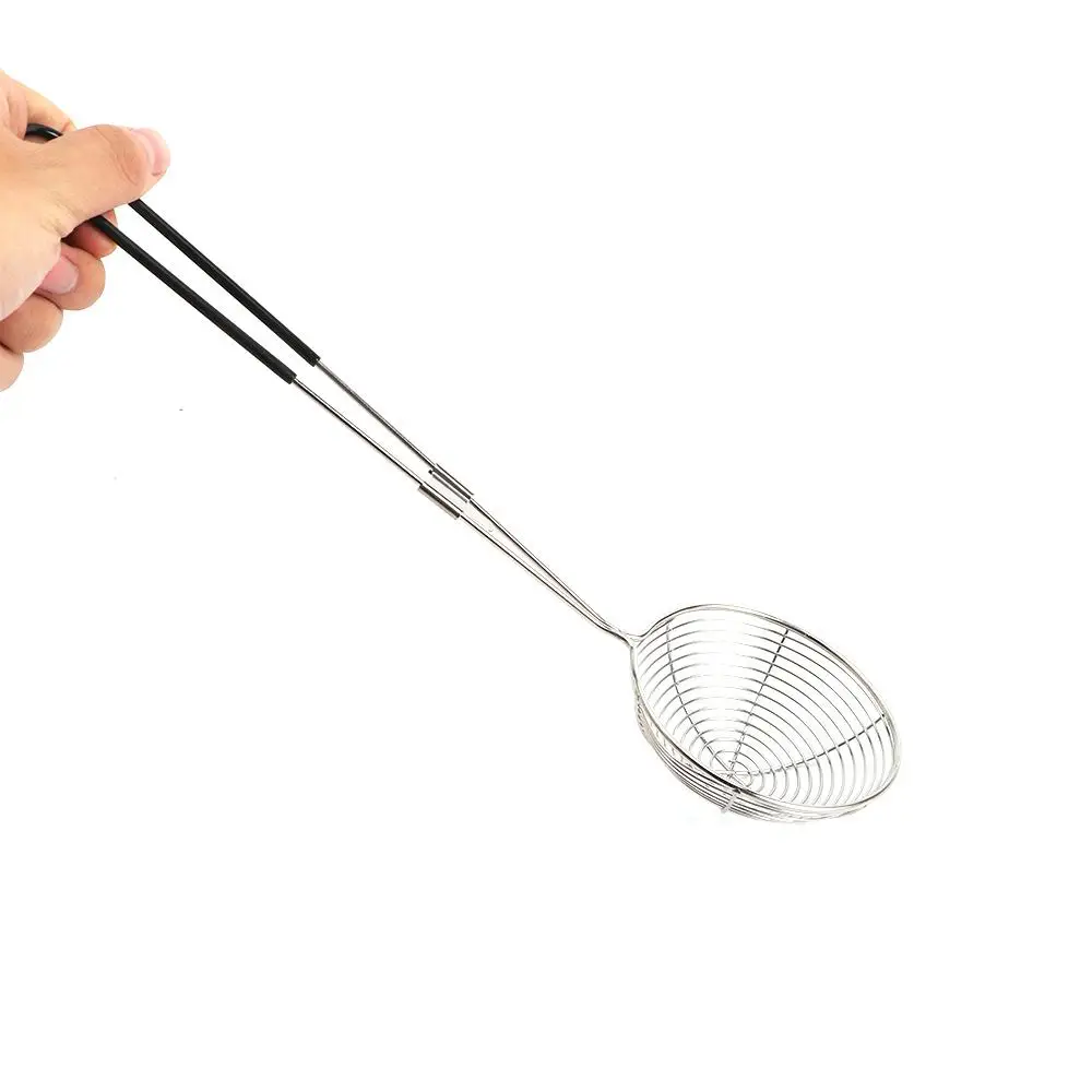 3 Sizes Stainless Steel Spider Strainer Skimmer Spoon Long Handle Wire Skimmer Ladle for Kitchen Frying and Cooking Tool