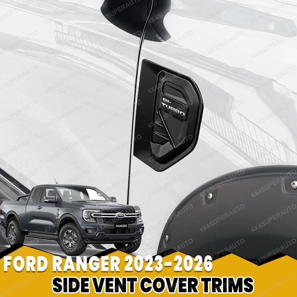 Side Vent Cover Protector For FORD RANGER 2023-2026 WILDTRAK SPORT XL XLT XLS Double Cab Car Accessories Bi-turbo/v6 Models